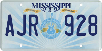 MS license plate AJR928