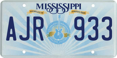 MS license plate AJR933