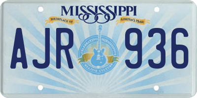 MS license plate AJR936