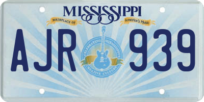 MS license plate AJR939