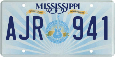 MS license plate AJR941