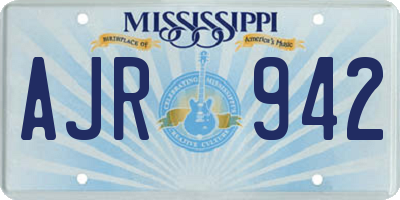 MS license plate AJR942