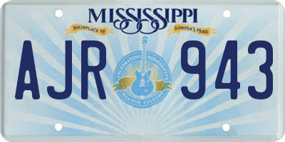 MS license plate AJR943