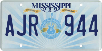 MS license plate AJR944