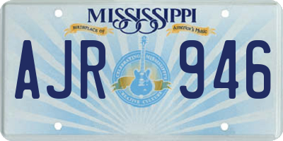 MS license plate AJR946