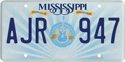 MS license plate AJR947