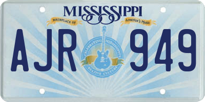 MS license plate AJR949