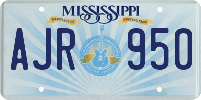 MS license plate AJR950
