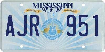 MS license plate AJR951