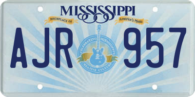 MS license plate AJR957