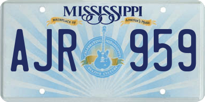 MS license plate AJR959