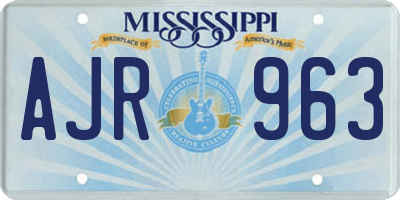 MS license plate AJR963