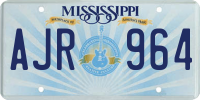 MS license plate AJR964