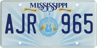 MS license plate AJR965