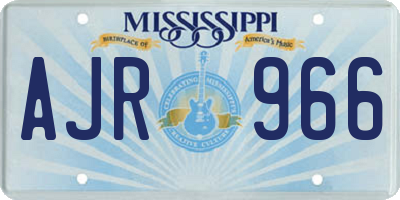 MS license plate AJR966