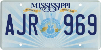 MS license plate AJR969