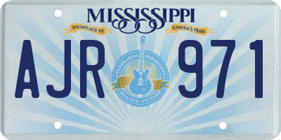 MS license plate AJR971