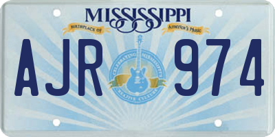 MS license plate AJR974