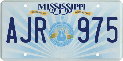 MS license plate AJR975