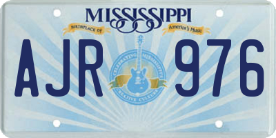MS license plate AJR976