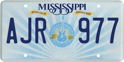 MS license plate AJR977