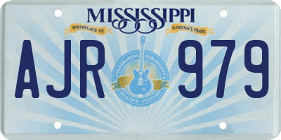 MS license plate AJR979