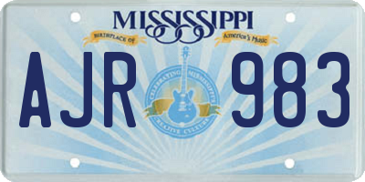 MS license plate AJR983