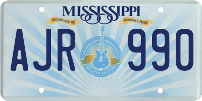 MS license plate AJR990