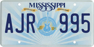MS license plate AJR995