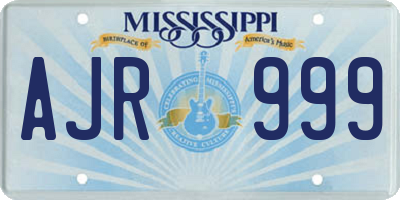 MS license plate AJR999