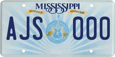 MS license plate AJS000