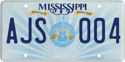 MS license plate AJS004