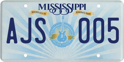 MS license plate AJS005