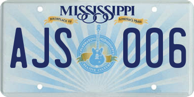 MS license plate AJS006