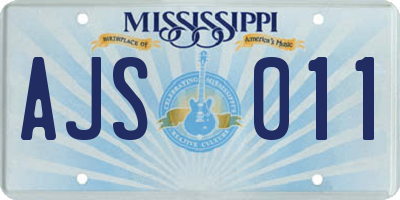 MS license plate AJS011