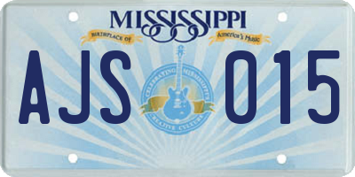 MS license plate AJS015