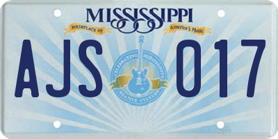 MS license plate AJS017