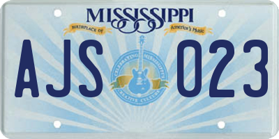 MS license plate AJS023