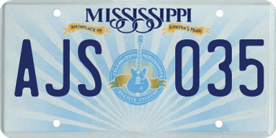 MS license plate AJS035