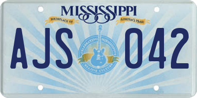 MS license plate AJS042