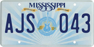 MS license plate AJS043