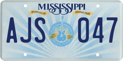 MS license plate AJS047