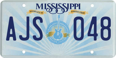 MS license plate AJS048