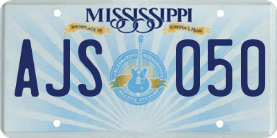 MS license plate AJS050