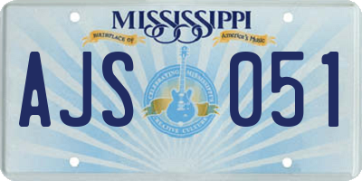 MS license plate AJS051