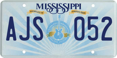 MS license plate AJS052