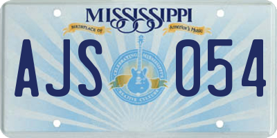 MS license plate AJS054