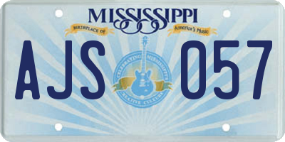 MS license plate AJS057