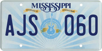 MS license plate AJS060