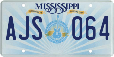 MS license plate AJS064